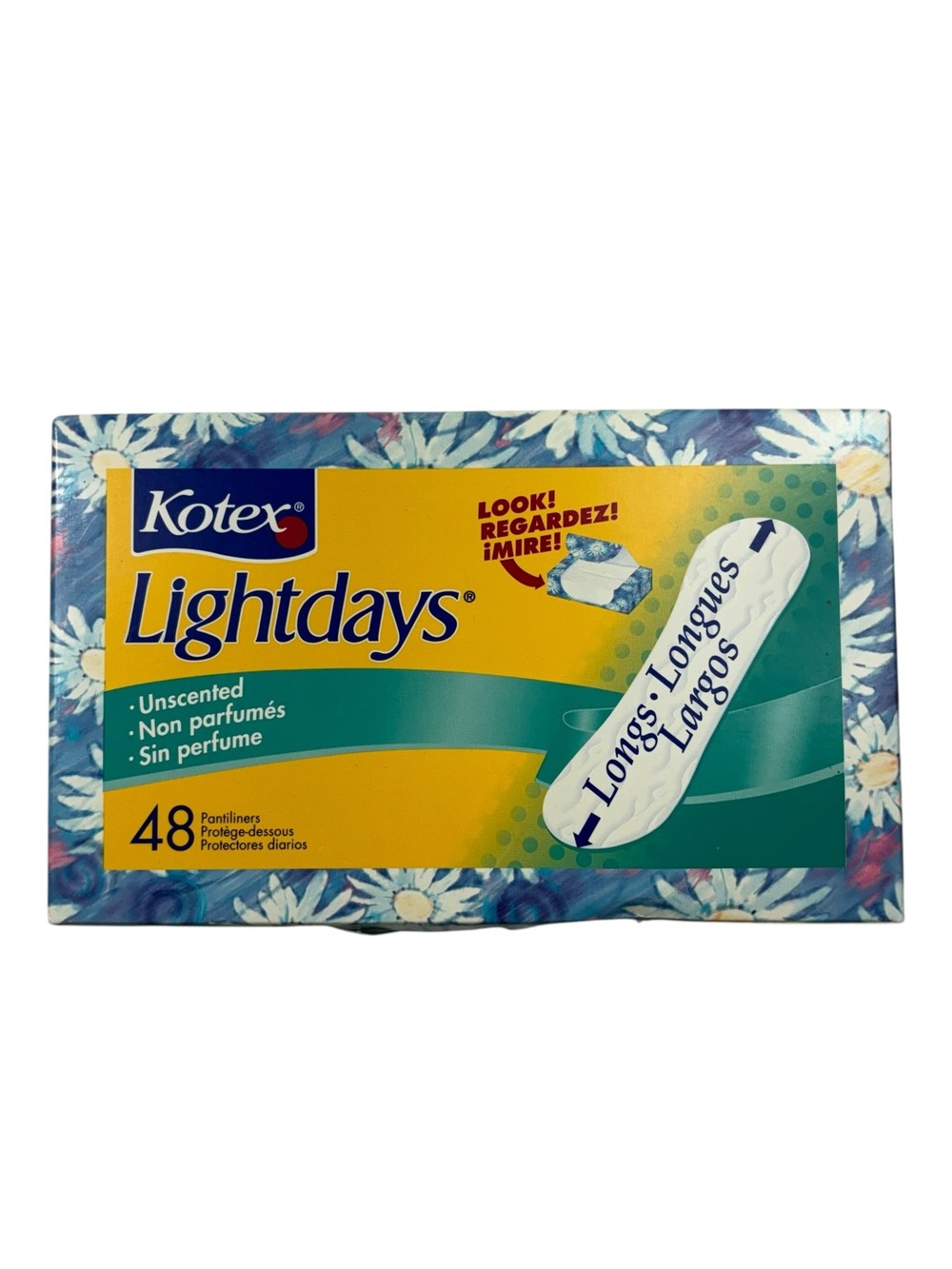 Vintage 90s Kotex Light Days Long Pantiliners Pads Open Box Prop Movie Set Y2K